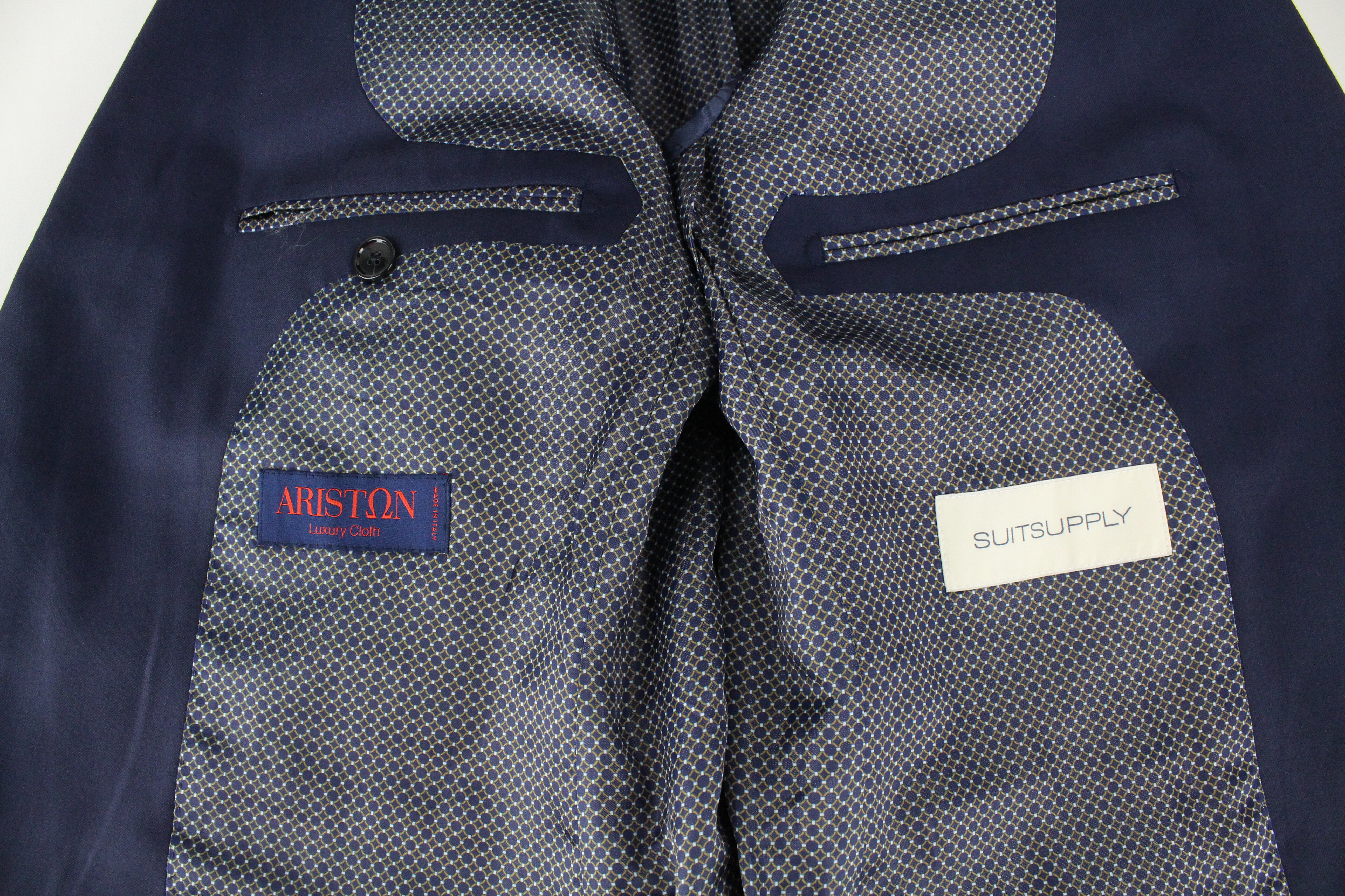 SUITSUPPLY La Spalla Men's Suit UK40R Blue Wool 2-Piece Lined Suit