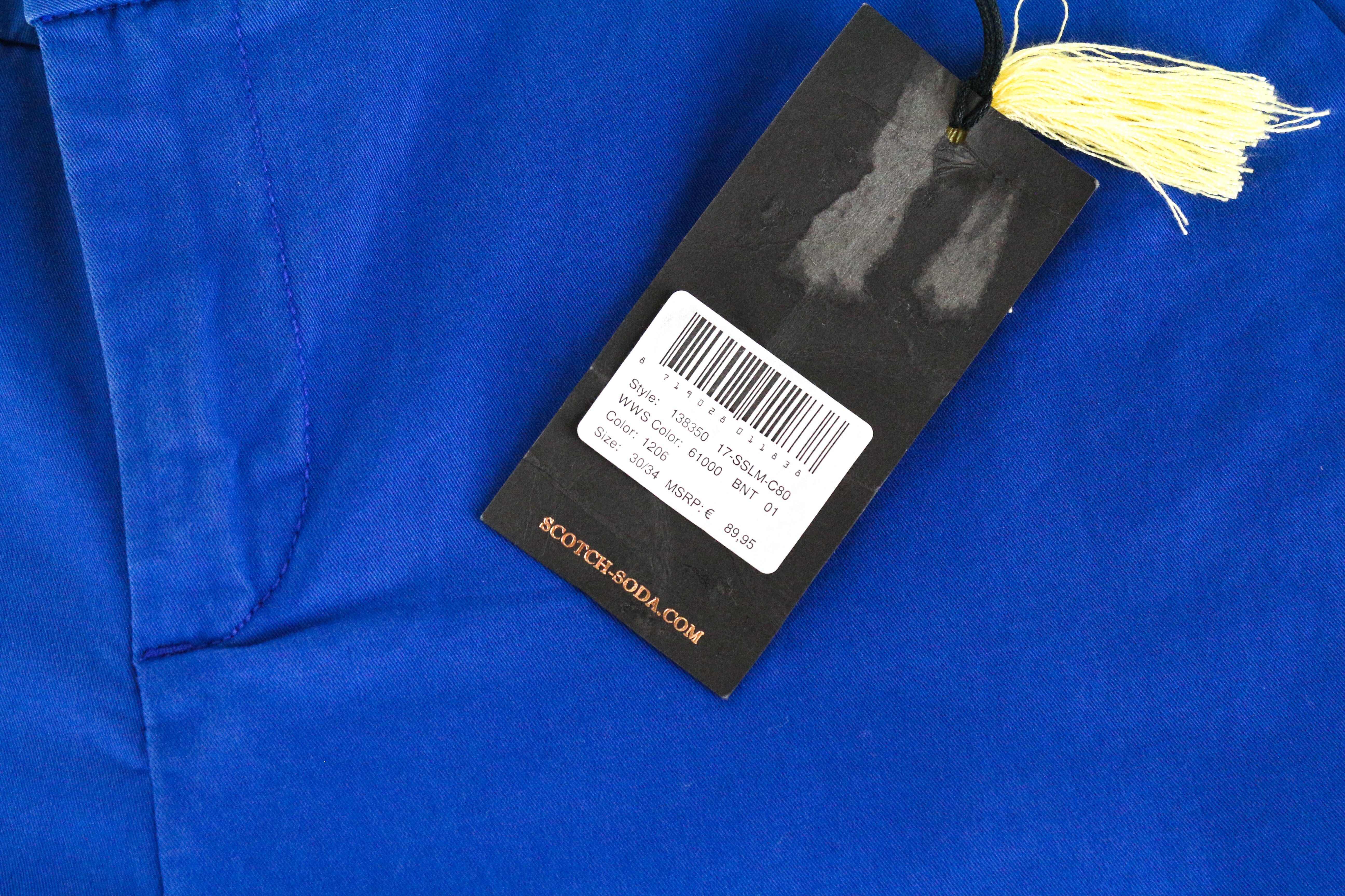 MAISON SCOTCH Women's Trousers W30/L34 Slim Chino Blue Stretch Zipped Classic