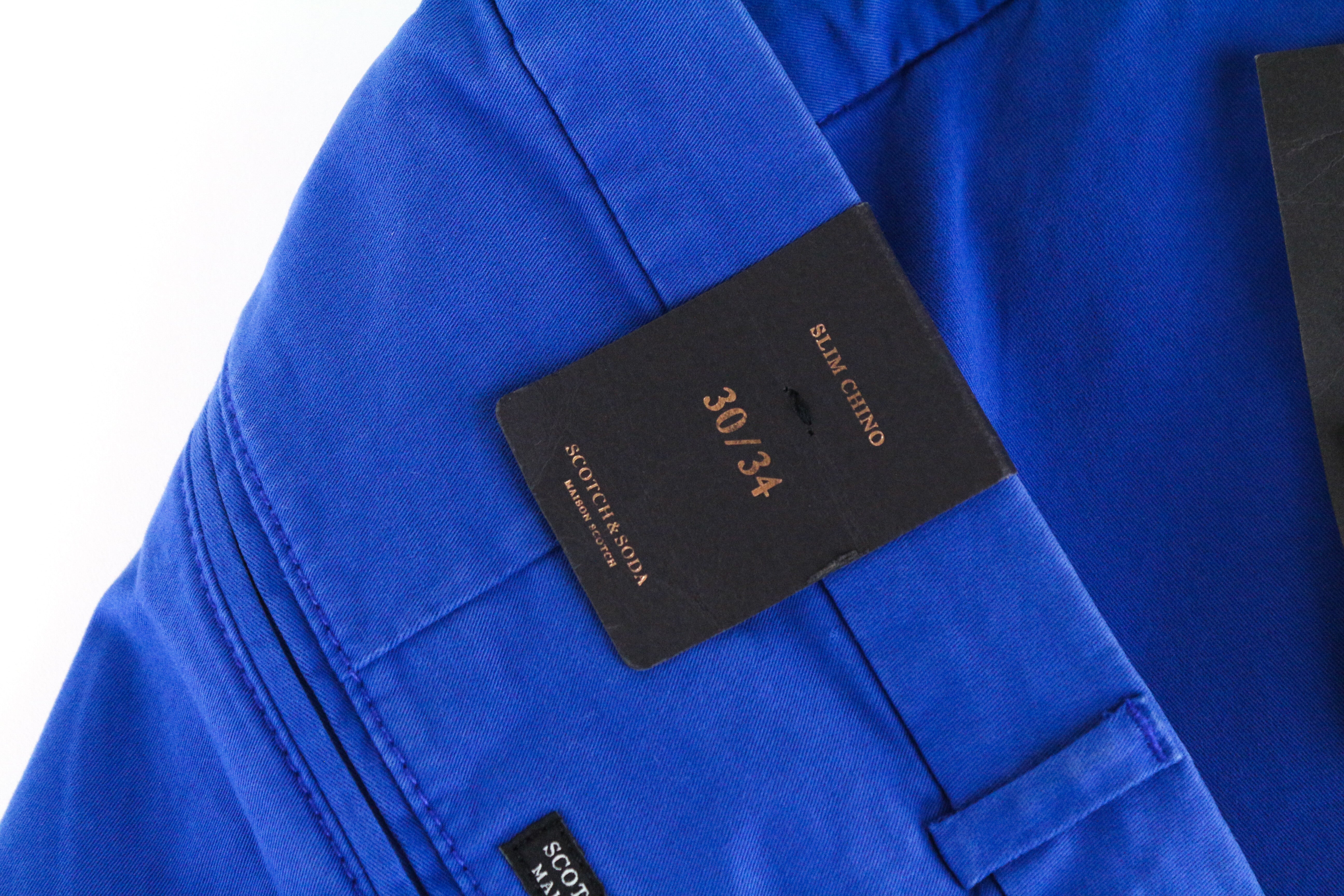 MAISON SCOTCH Women's Trousers W30/L34 Slim Chino Blue Stretch Zipped Classic