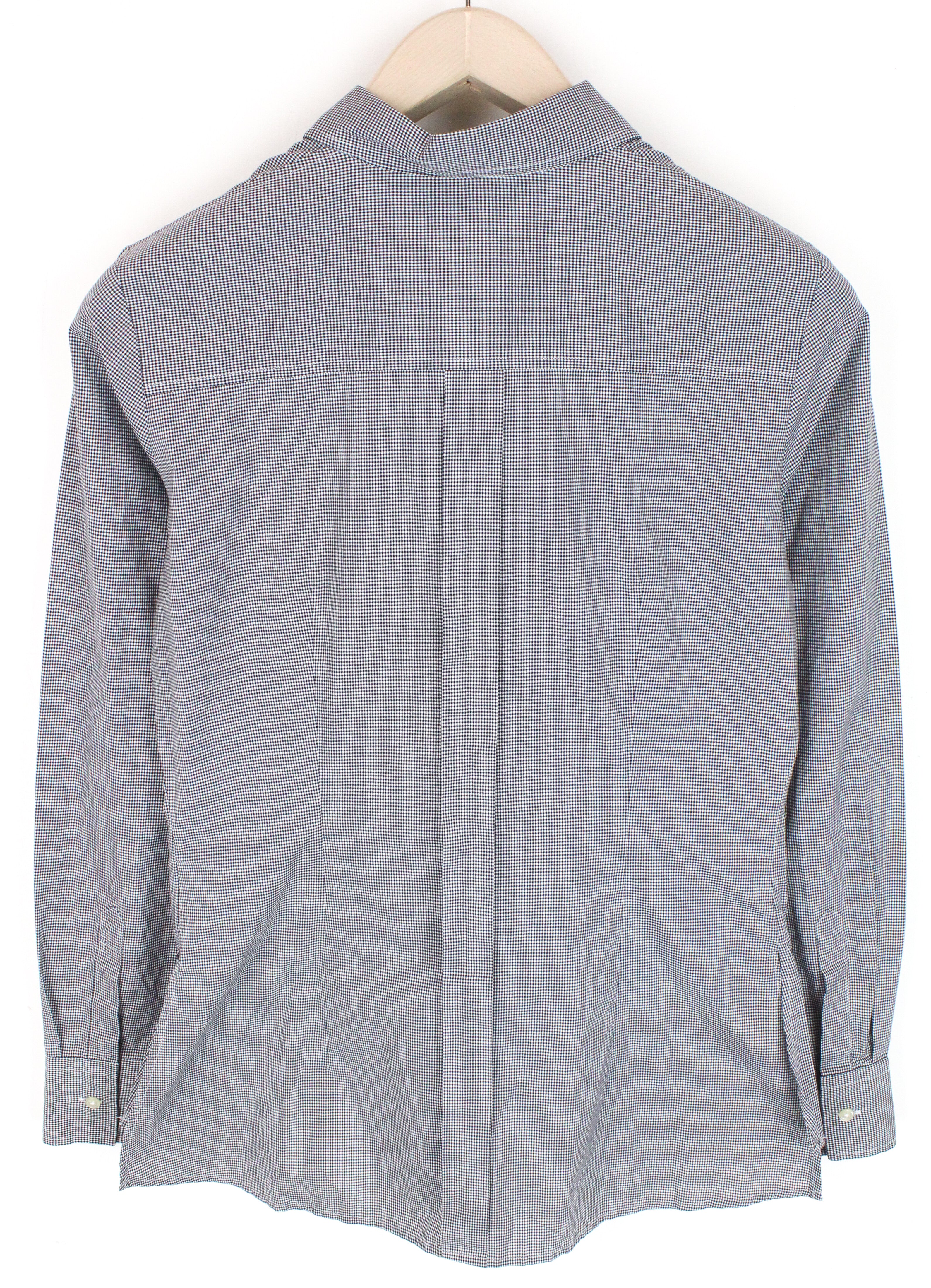 SUISTUDIO Women's Shirt 40R Grey Pure Cotton Long Sleeve Checked Button-Up