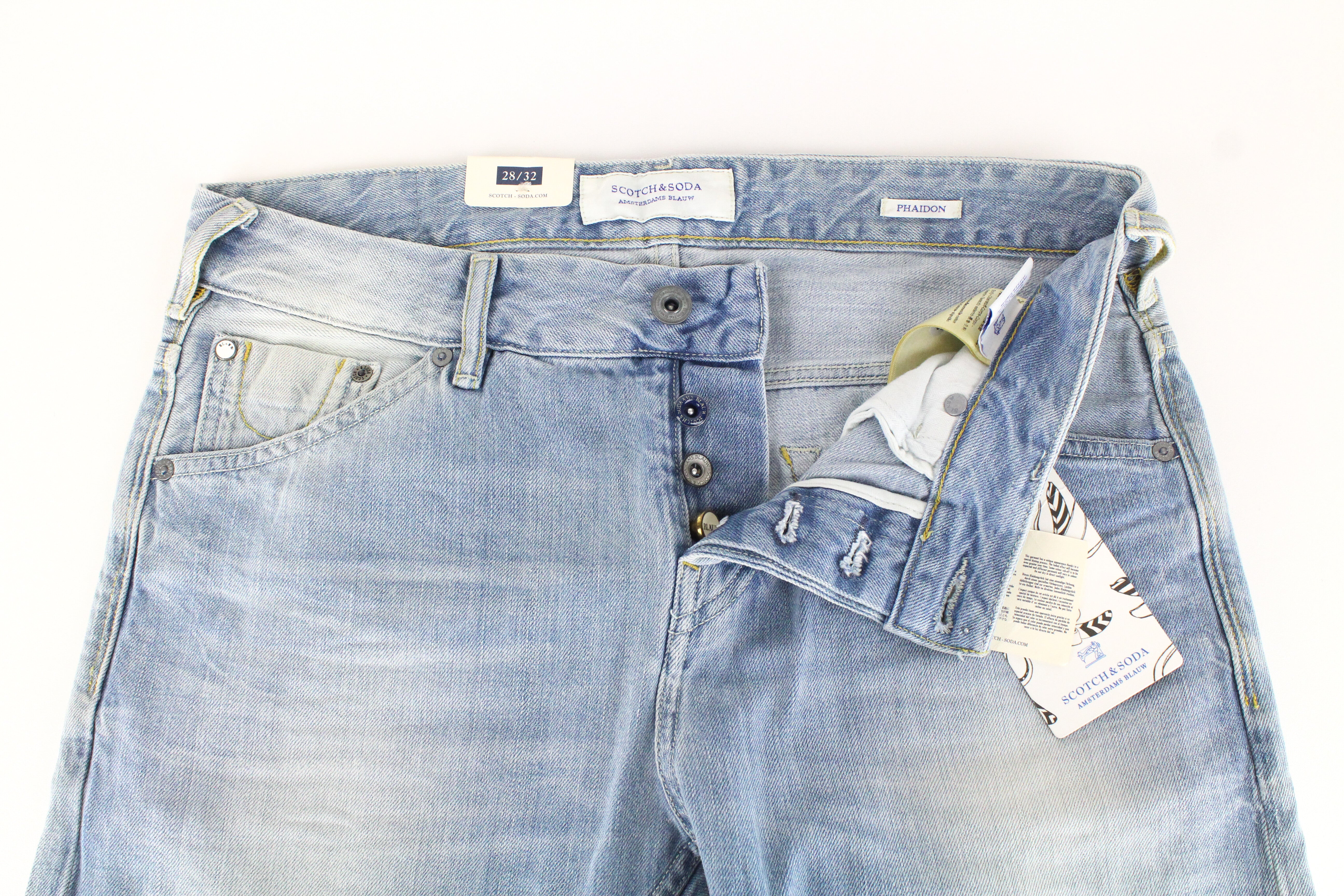 SCOTCH & SODA Phaidon Men's Jeans W28/L32 Slim Fit Blue Wash Cotton 5-Pocket