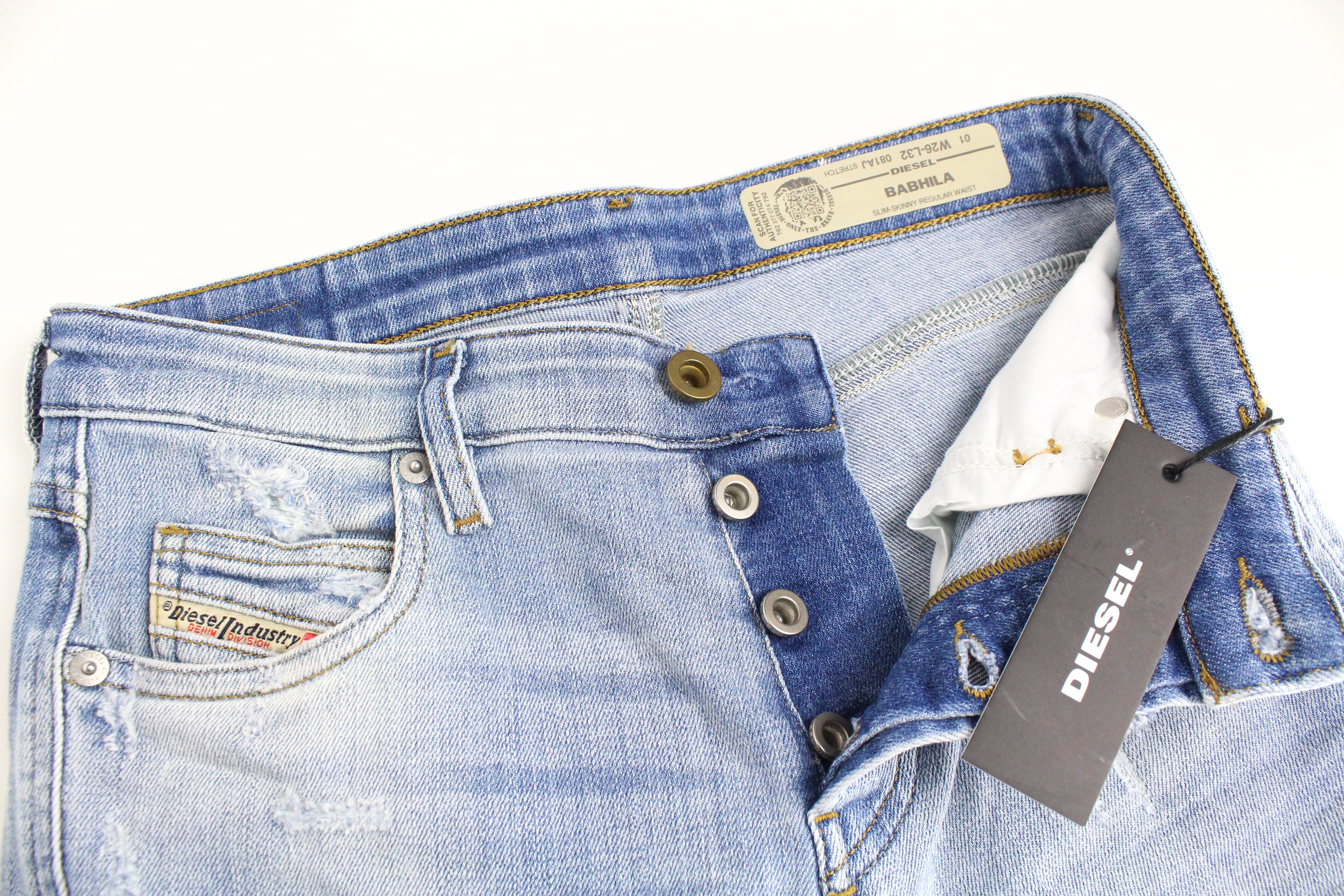 DIESEL Babhila 081AJ Women's Jeans W26/L32 Slim Skinny Blue Washed Stretch