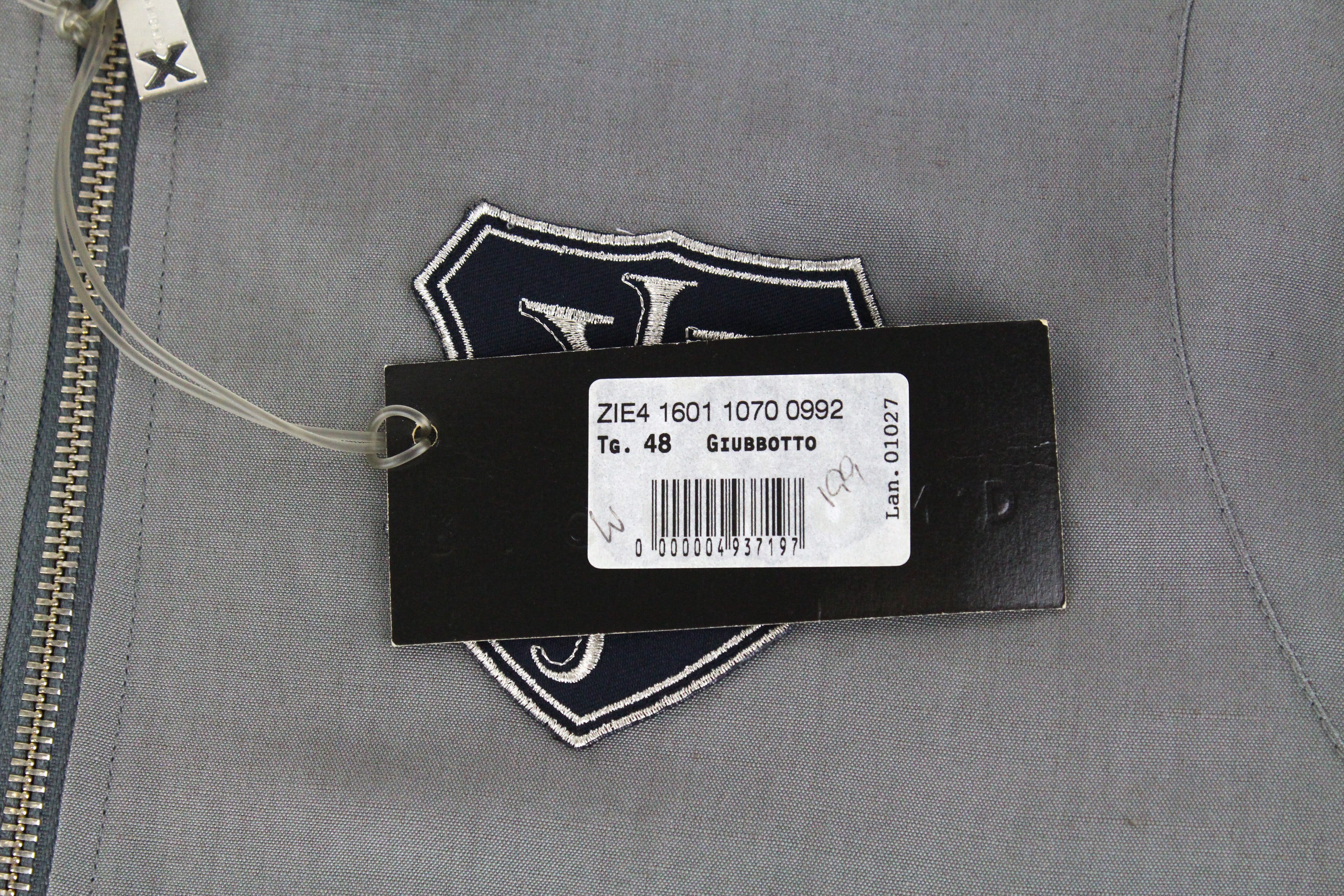 RICHMOND Men's Jacket 48 Grey Linen Blend Lined Single-Breasted Long Sleeve