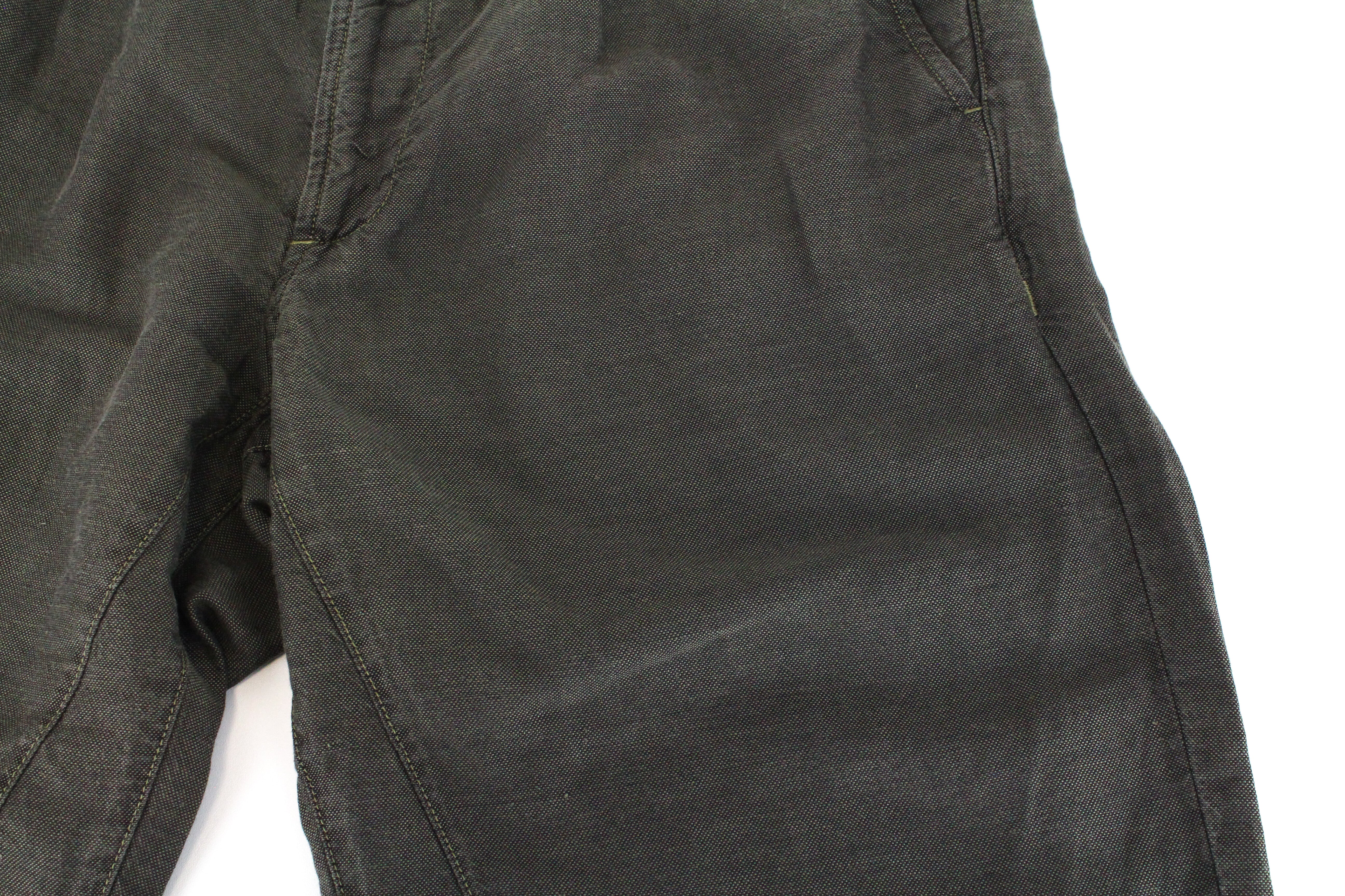 RICHMOND Men's Shorts 48 Green Cotton Linen Summer Casual Flat Front Shorts