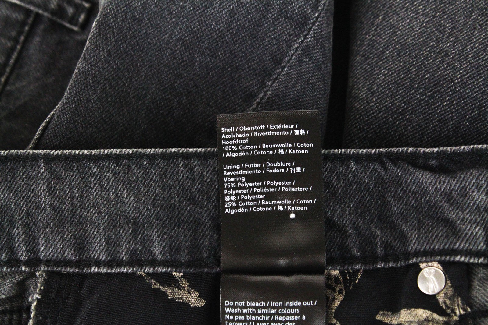 DENHAM Pearl Women Skirt W26 Black Pure Cotton Washed Denim Short 5-Pocket