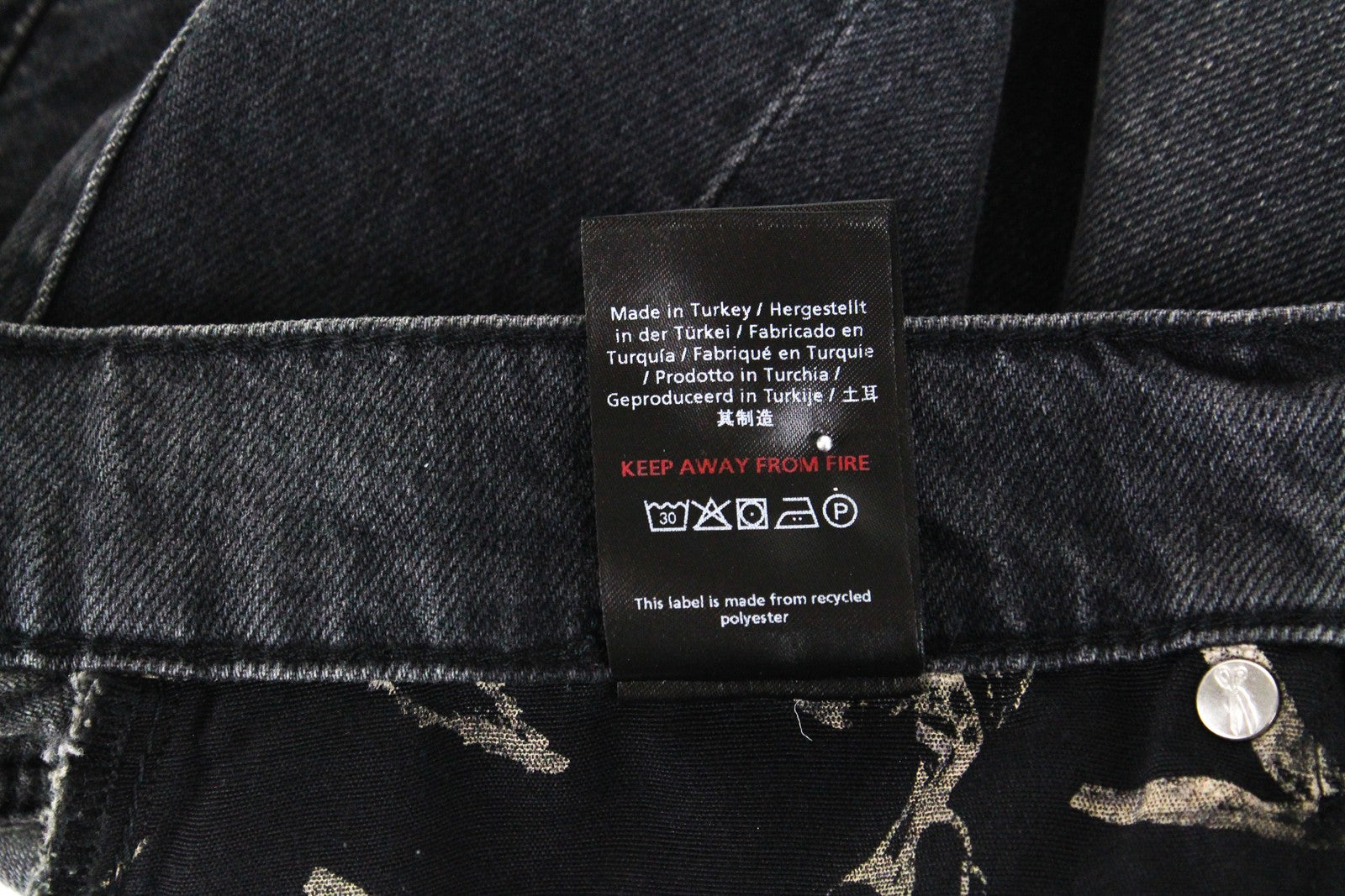 DENHAM Pearl Women Skirt W26 Black Pure Cotton Washed Denim Short 5-Pocket