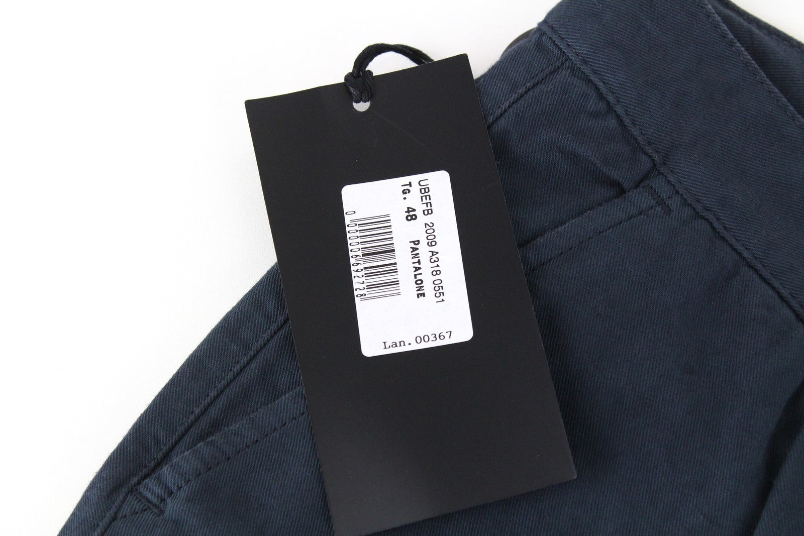 RICHMOND  Men Trousers 48 Blue Cotton Linen Loose Fit Pleated Front Casual