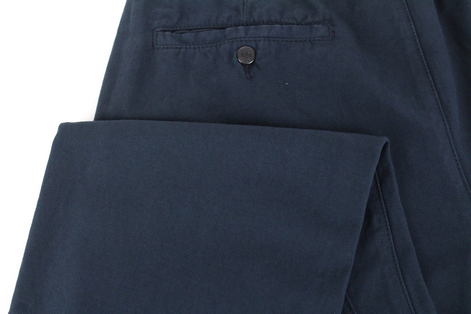 RICHMOND  Men Trousers 48 Blue Cotton Linen Loose Fit Pleated Front Casual