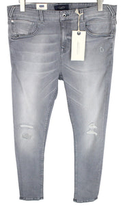 SCOTCH & SODA Dart Men Jeans W32/L32 Grey Super Skinny Fit Distressed Washed
