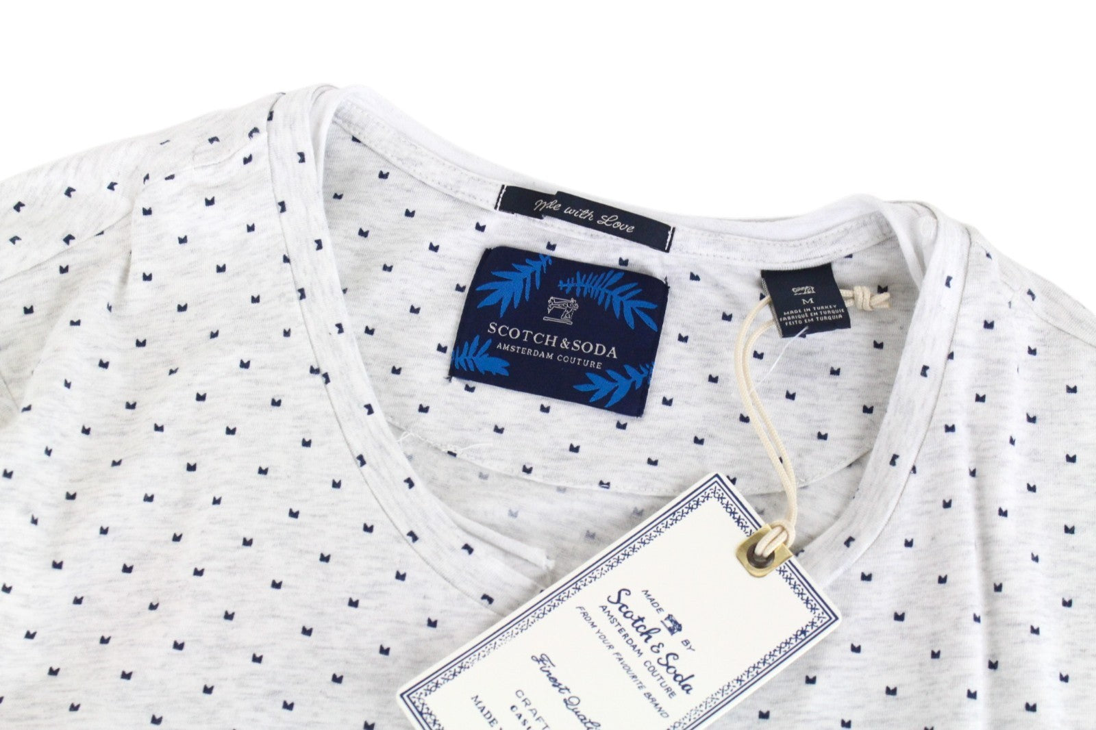 SCOTCH & SODA Made With Love Men Sweatshirt M Melange Patterned Henley Neckline