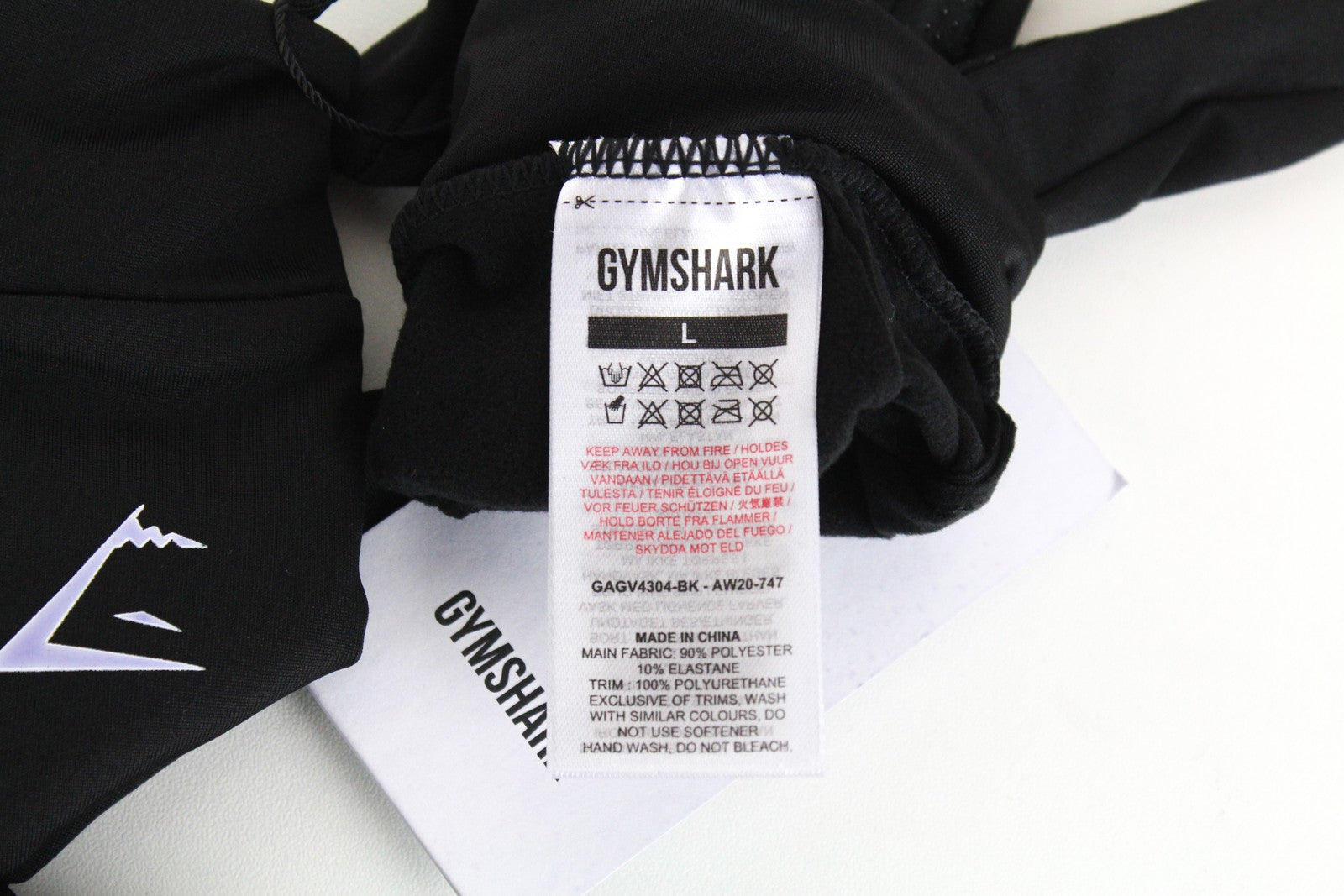 GYMSHARK Women Gloves L Sports Black High Stretch Lightweight Working Out
