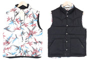 SCOTCH & SODA Men Vest L Leaf Pattern Short Puffer Snap Buttons Reversible+