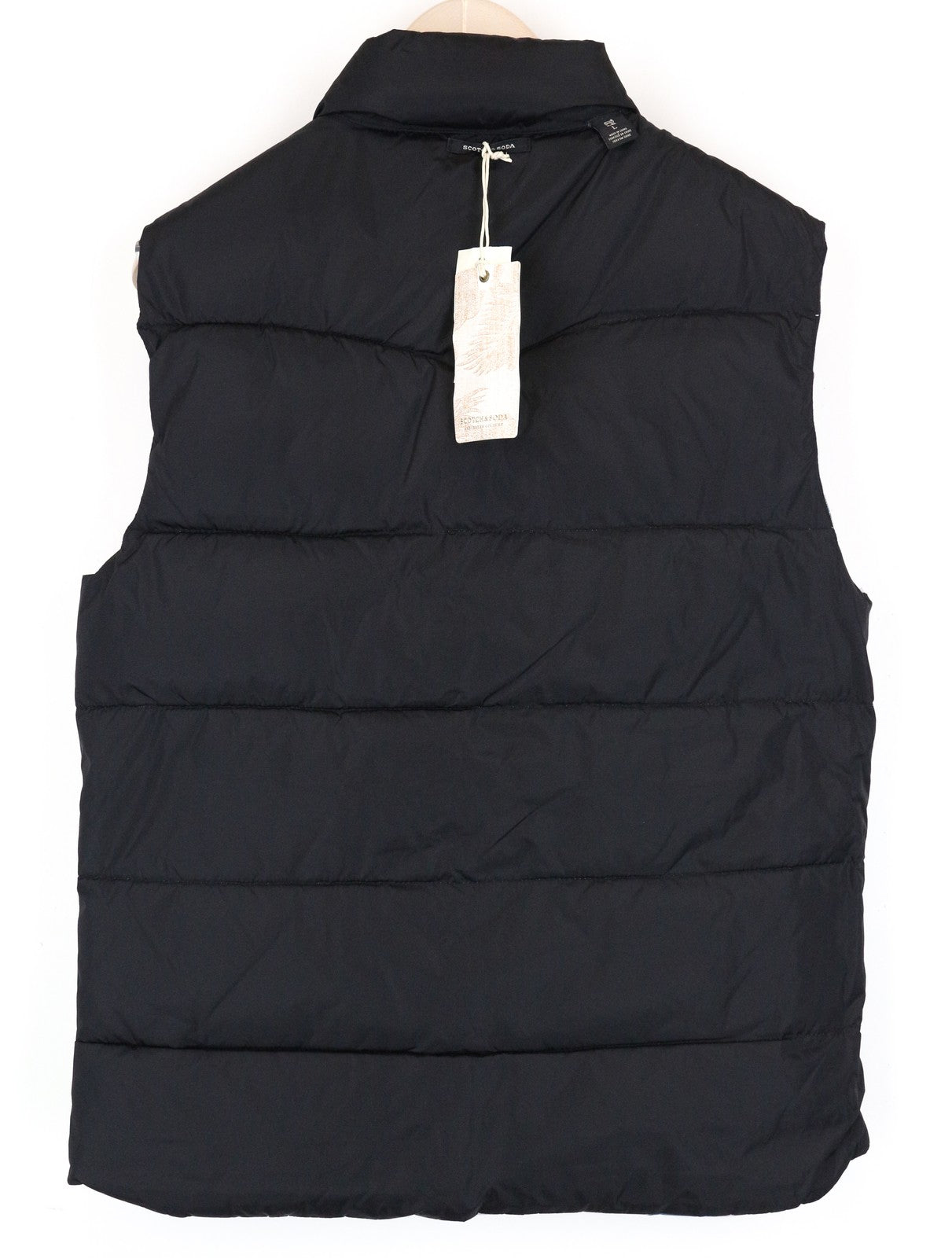 SCOTCH & SODA Men Vest L Leaf Pattern Short Puffer Snap Buttons Reversible+