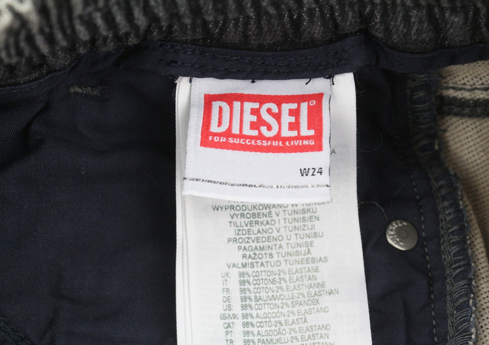 DIESEL D-Ursy-Ne 069ZF Women Jeans W24 Dark Grey Faded Cargo Denim RRP295