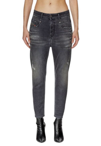 DIESEL D-Fayza-B Jogg 068FP Women Jeans W25 Grey Faded Distress Cropped RRP295