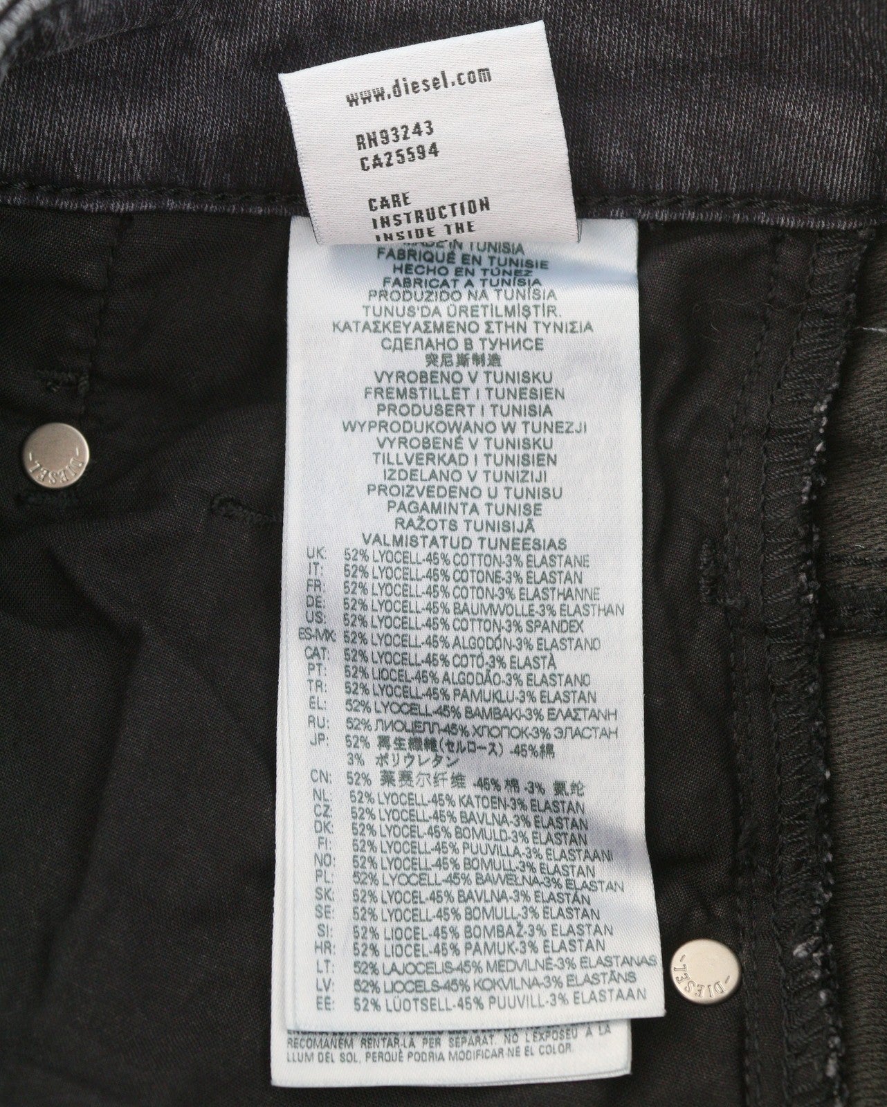 DIESEL D-Fayza-B Jogg 068FP Women Jeans W25 Grey Faded Distress Cropped RRP295