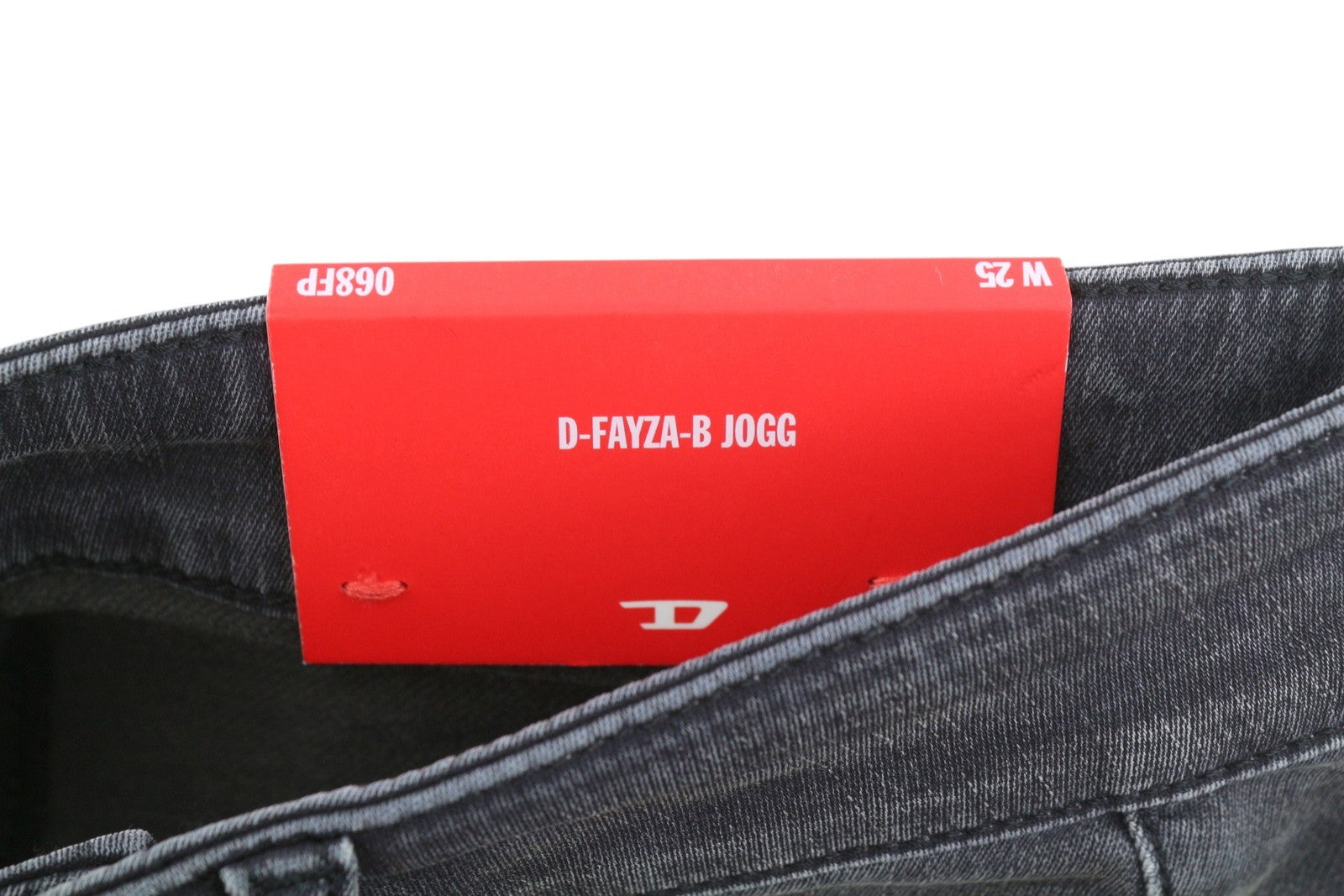 DIESEL D-Fayza-B Jogg 068FP Women Jeans W25 Grey Faded Distress Cropped RRP295