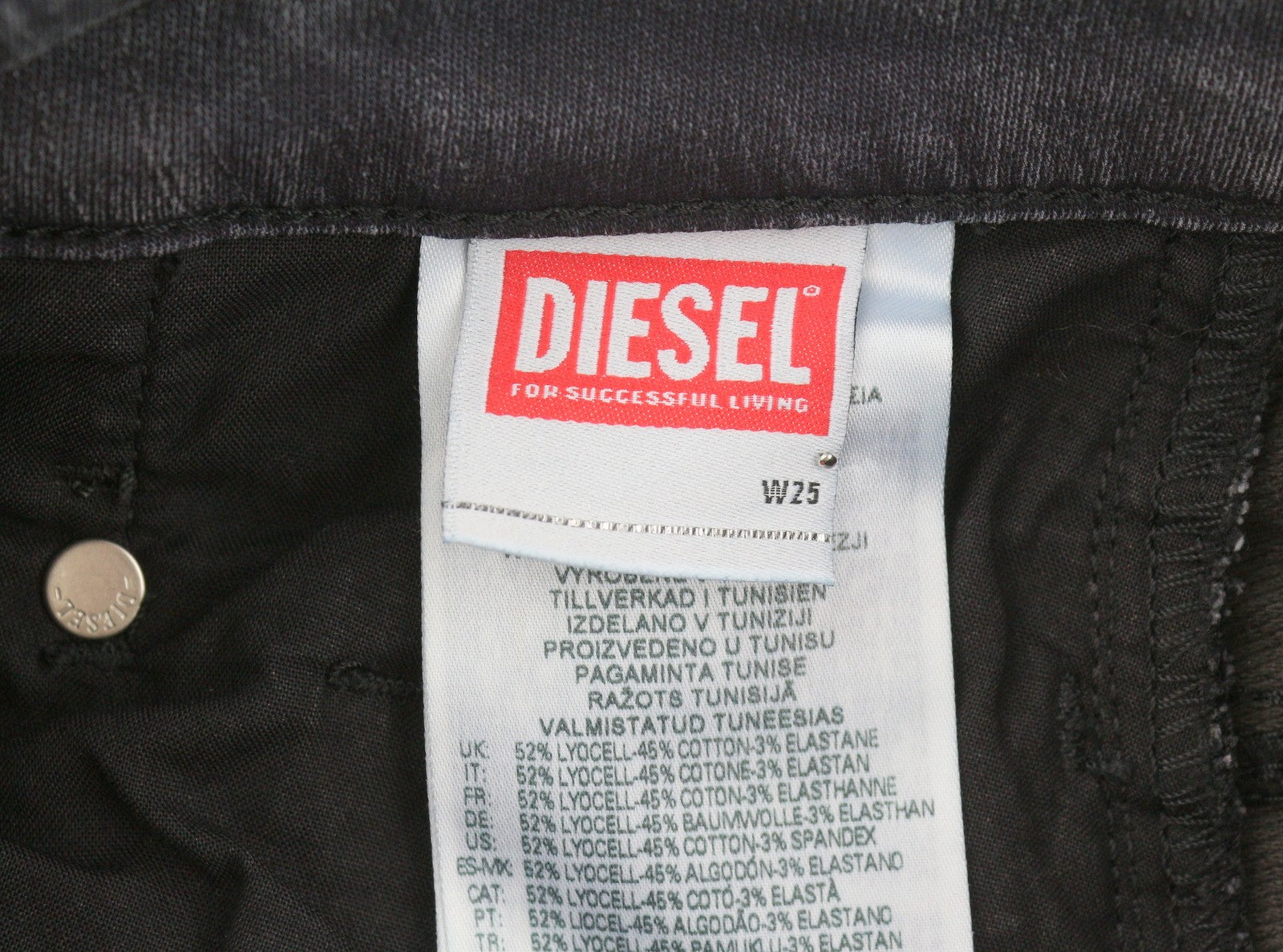 DIESEL D-Fayza-B Jogg 068FP Women Jeans W25 Grey Faded Distress Cropped RRP295