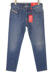 DIESEL D-Yennox 09G83 Men Jeans W30/L32 Blue Whiskers Faded Regular Tapered
