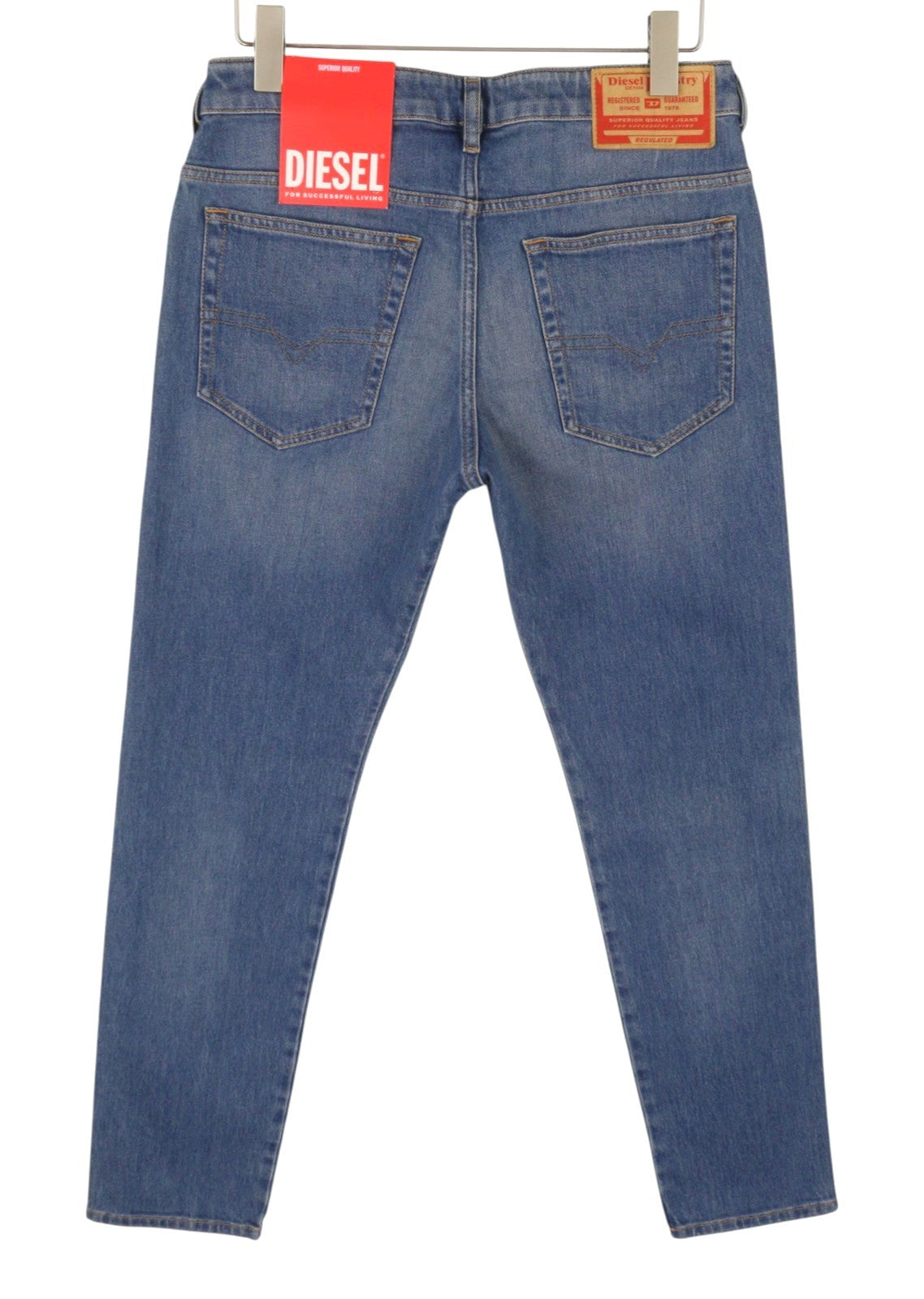DIESEL D-Yennox 09G83 Men Jeans W30/L32 Blue Whiskers Faded Regular Tapered