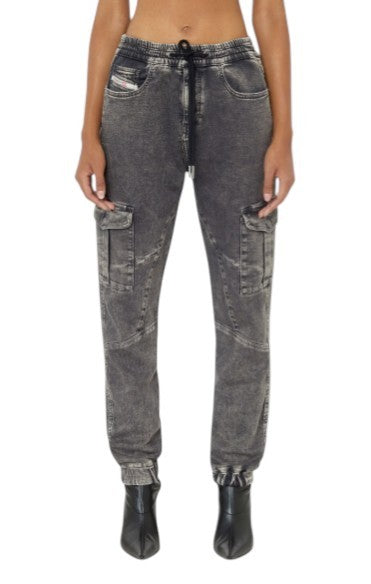 DIESEL D-Ursy-Ne 069ZF Women Jeans W26 Dark Grey Faded Cargo Denim RRP295