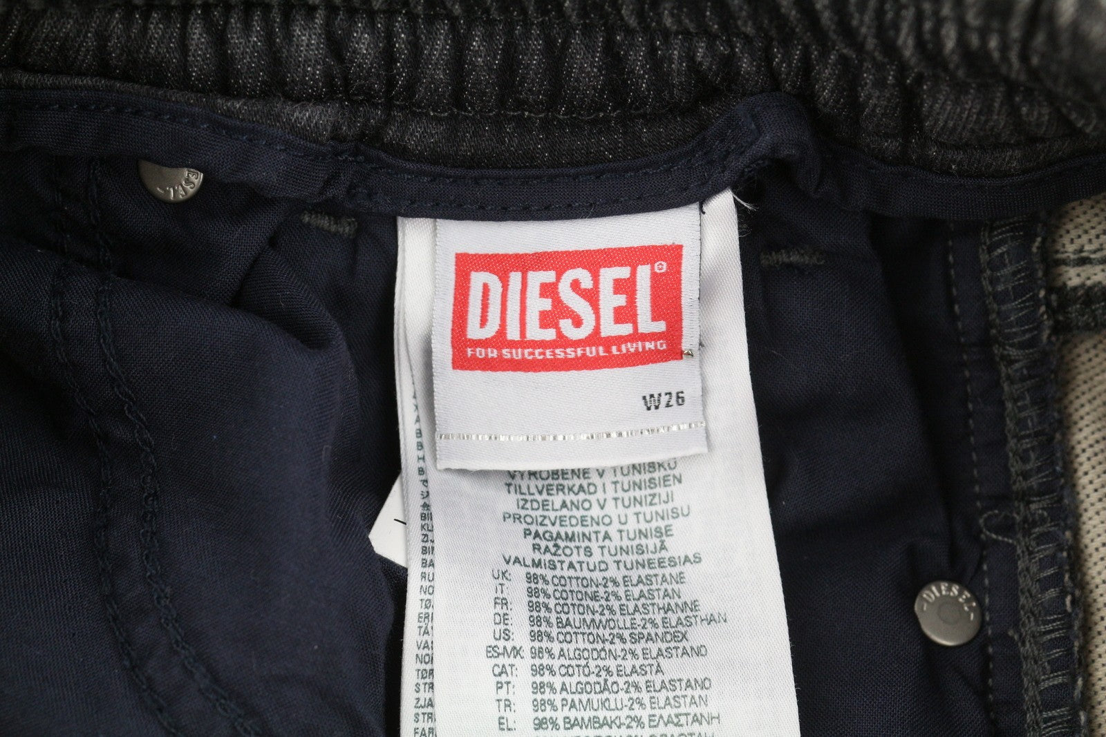 DIESEL D-Ursy-Ne 069ZF Women Jeans W26 Dark Grey Faded Cargo Denim RRP295