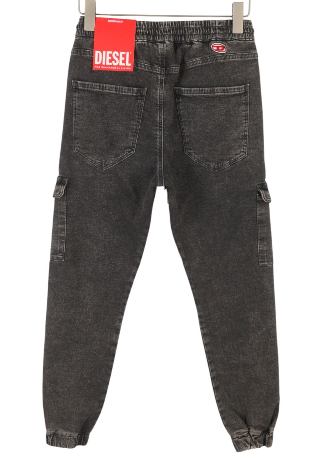 DIESEL D-Ursy-Ne 069ZF Women Jeans W26 Dark Grey Faded Cargo Denim RRP295