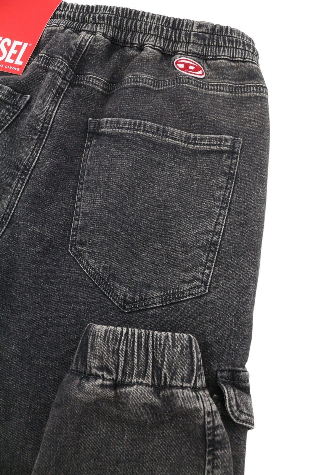 DIESEL D-Ursy-Ne 069ZF Women Jeans W26 Dark Grey Faded Cargo Denim RRP295
