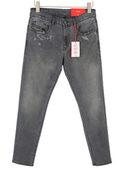 DIESEL D-Strukt Jogg 068CN Men Jeans W30 Blue Faded Distress Zip Skinny RRP295