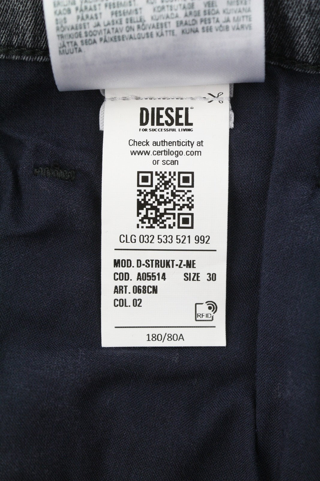 DIESEL D-Strukt Jogg 068CN Men Jeans W30 Blue Faded Distress Zip Skinny RRP295