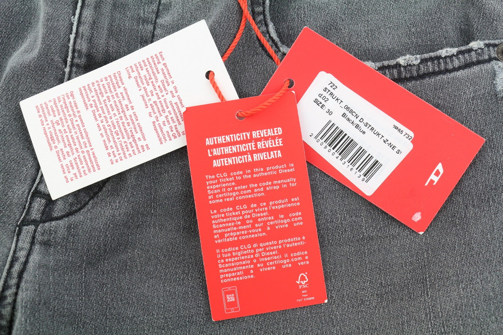 DIESEL D-Strukt Jogg 068CN Men Jeans W30 Blue Faded Distress Zip Skinny RRP295