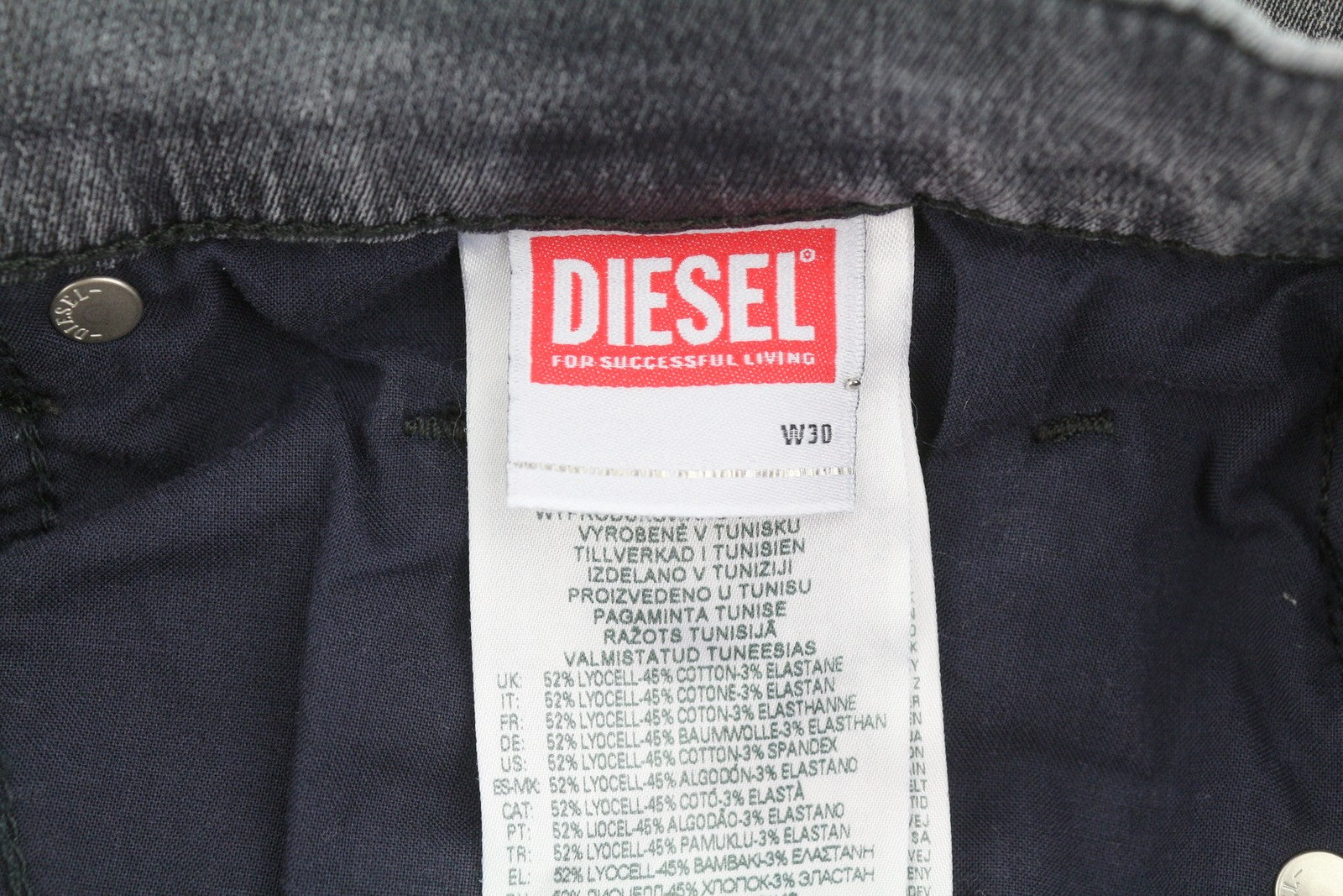 DIESEL D-Strukt Jogg 068CN Men Jeans W30 Blue Faded Distress Zip Skinny RRP295