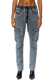 DIESEL D-Ursy Jogg 068DW Women Jeans W29 Grey Whiskers Faded Cargo Denim RRP295