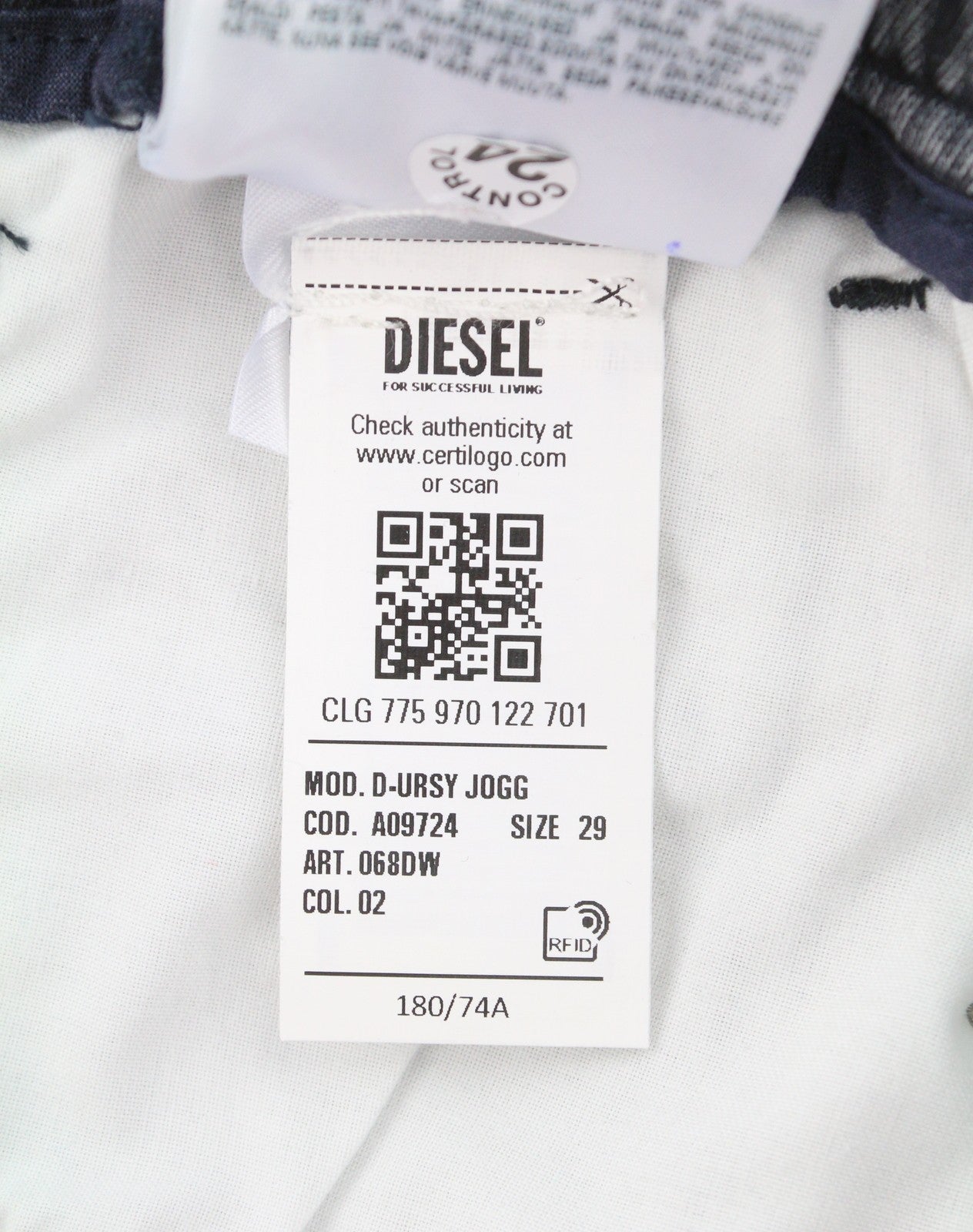 DIESEL D-Ursy Jogg 068DW Women Jeans W29 Grey Whiskers Faded Cargo Denim RRP295