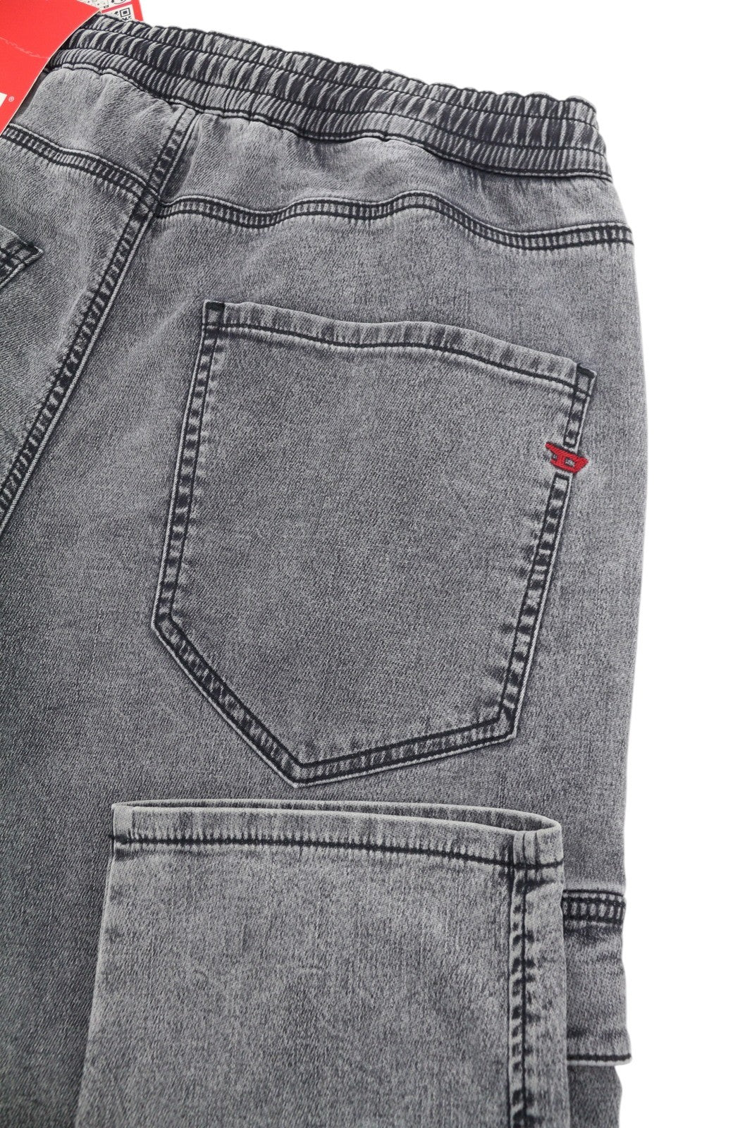 DIESEL D-Ursy Jogg 068DW Women Jeans W29 Grey Whiskers Faded Cargo Denim RRP295