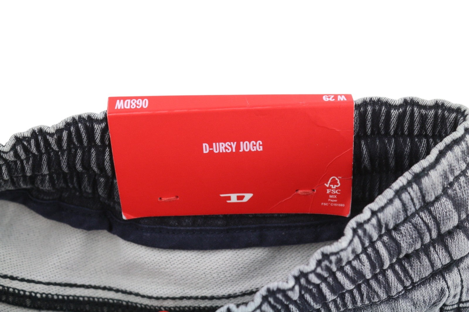 DIESEL D-Ursy Jogg 068DW Women Jeans W29 Grey Whiskers Faded Cargo Denim RRP295