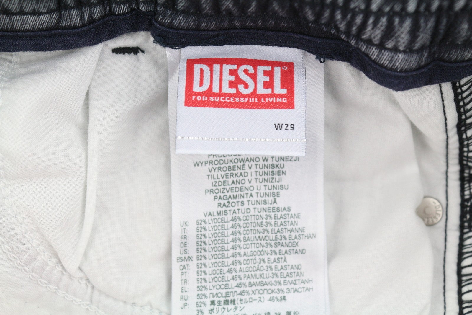 DIESEL D-Ursy Jogg 068DW Women Jeans W29 Grey Whiskers Faded Cargo Denim RRP295