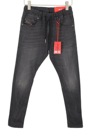 DIESEL E-Krooley Jogg 068FS Men Jeans W28 Black Whiskers Faded Slim
