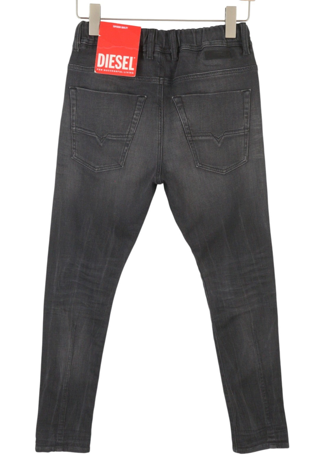 DIESEL E-Krooley Jogg 068FS Men Jeans W28 Black Whiskers Faded Slim