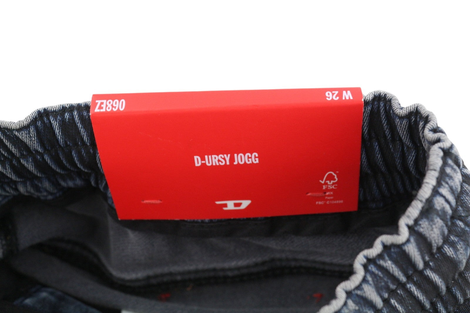 DIESEL D-Ursy Jogg 068EZ Women Jeans W26 Blue Whiskers Faded Cargo Denim RRP295