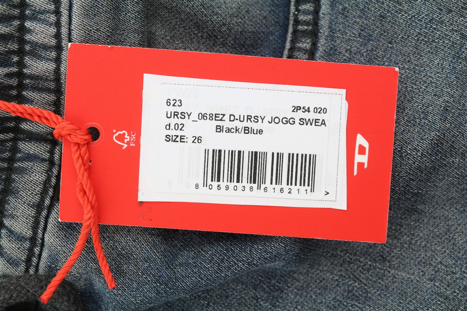 DIESEL D-Ursy Jogg 068EZ Women Jeans W26 Blue Whiskers Faded Cargo Denim RRP295