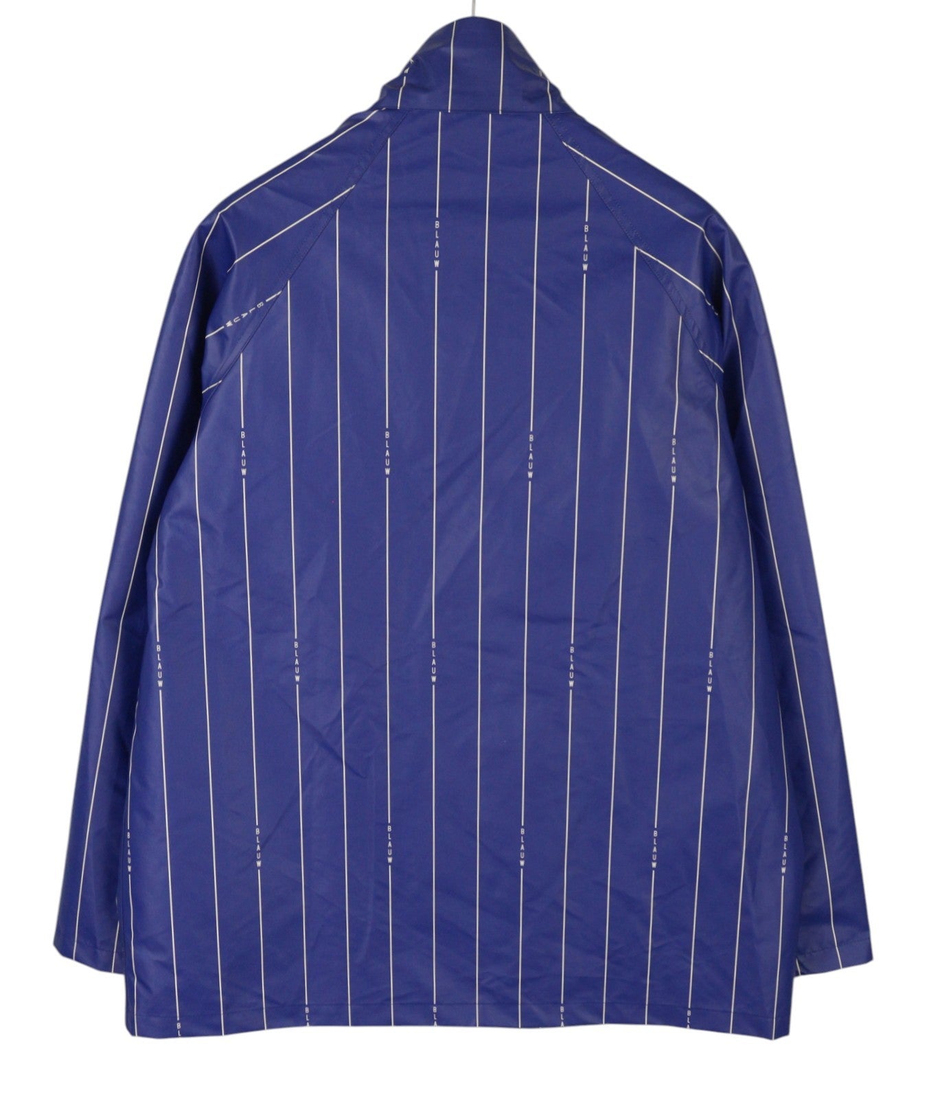 SCOTCH & SODA Men Jacket L Blue Pinstriped Water Repellent Full Zip Raincoat