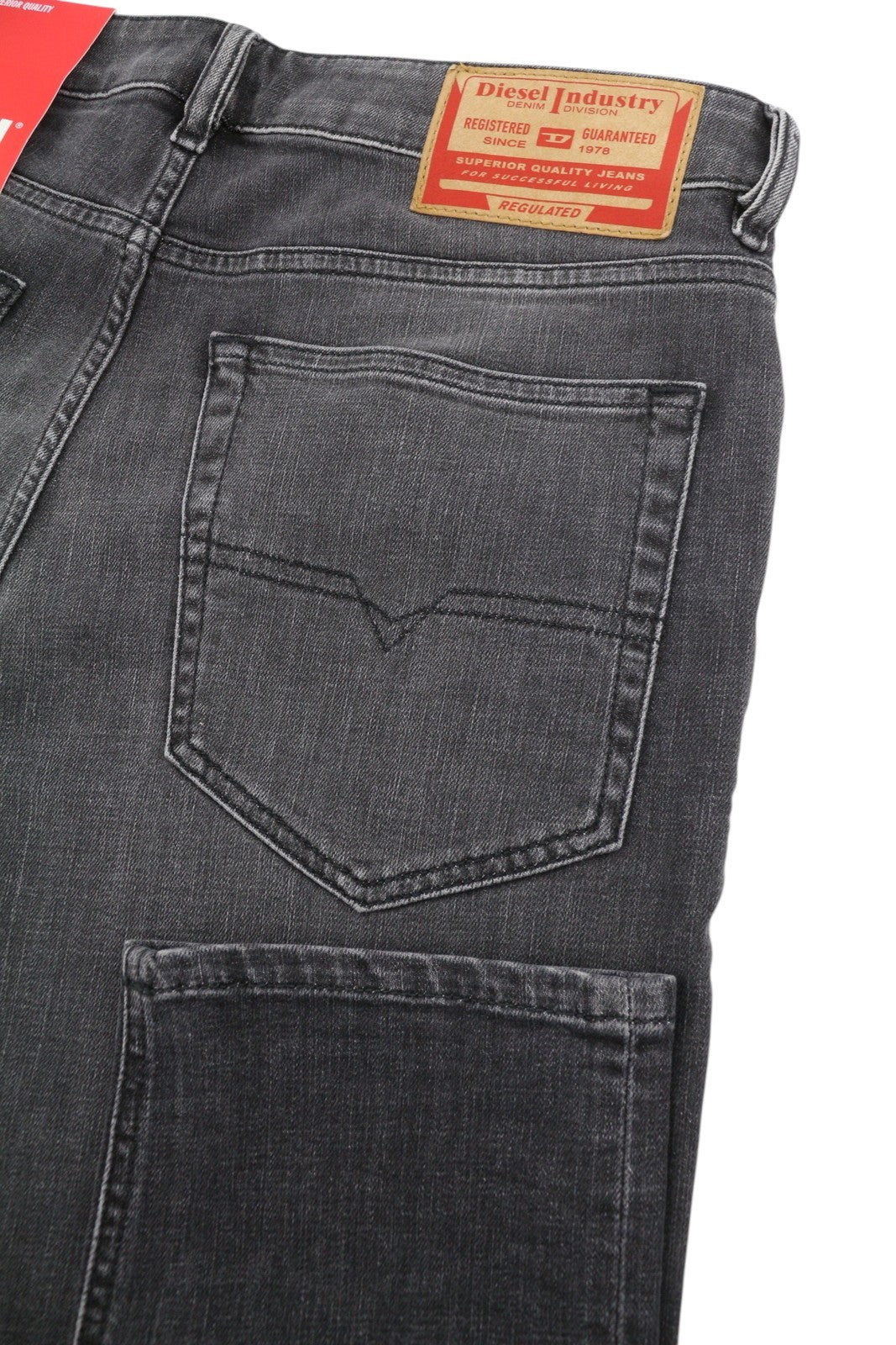 DIESEL D-Luster 09G82 Men Jeans W32/L34 Grey Faded Whiskers Slim Fit