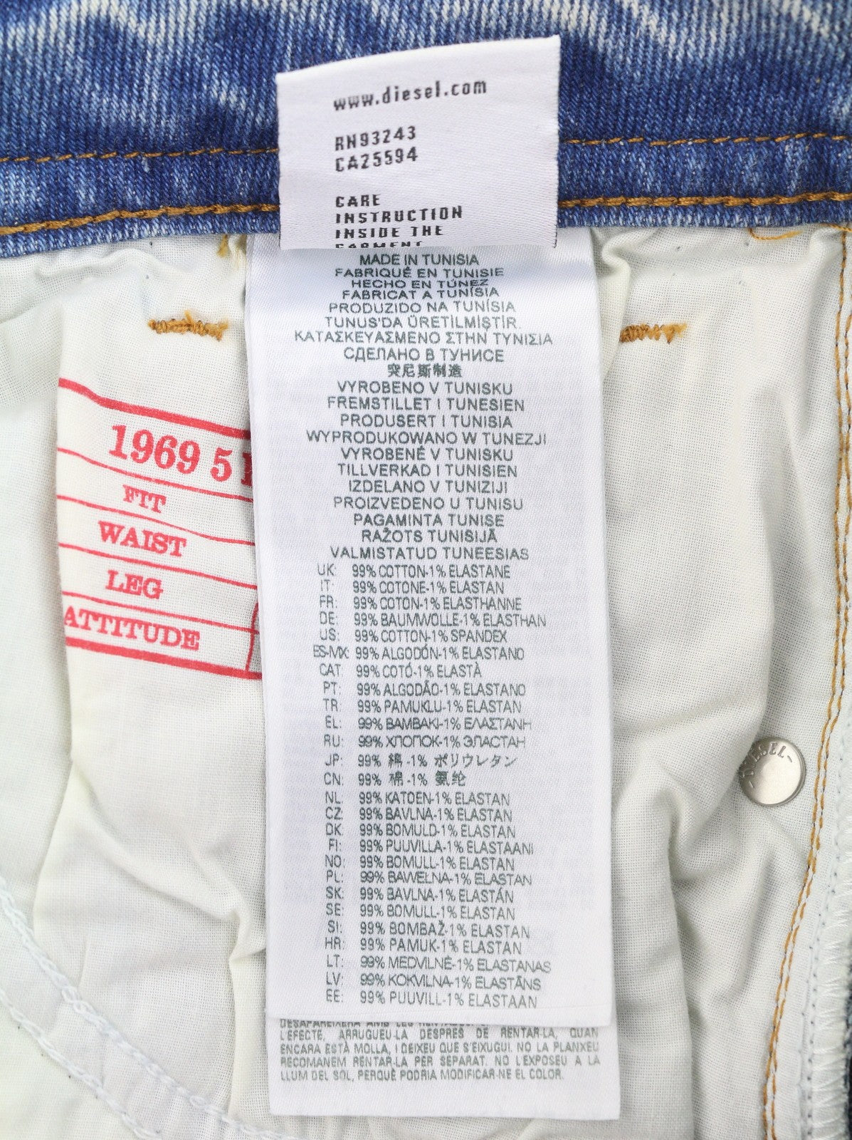 DIESEL 1969 D-Ebbey 09E86 Women Jeans W30/L32 Blue Faded Low Waist Bootcut Fit