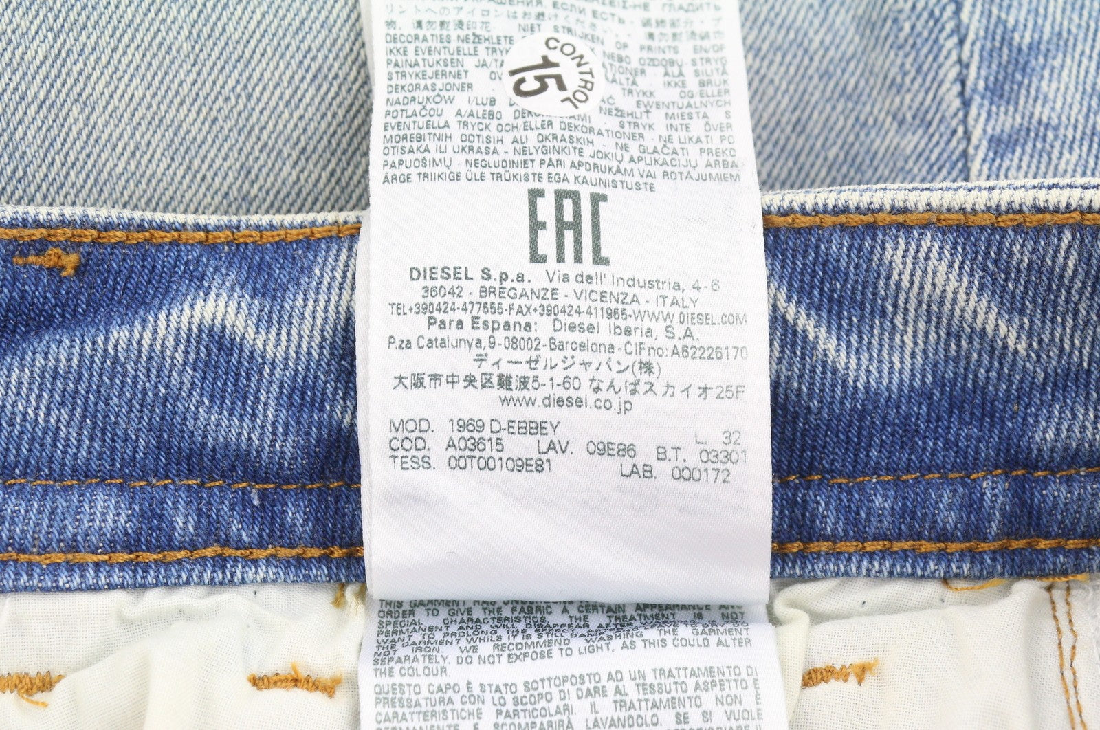 DIESEL 1969 D-Ebbey 09E86 Women Jeans W30/L32 Blue Faded Low Waist Bootcut Fit