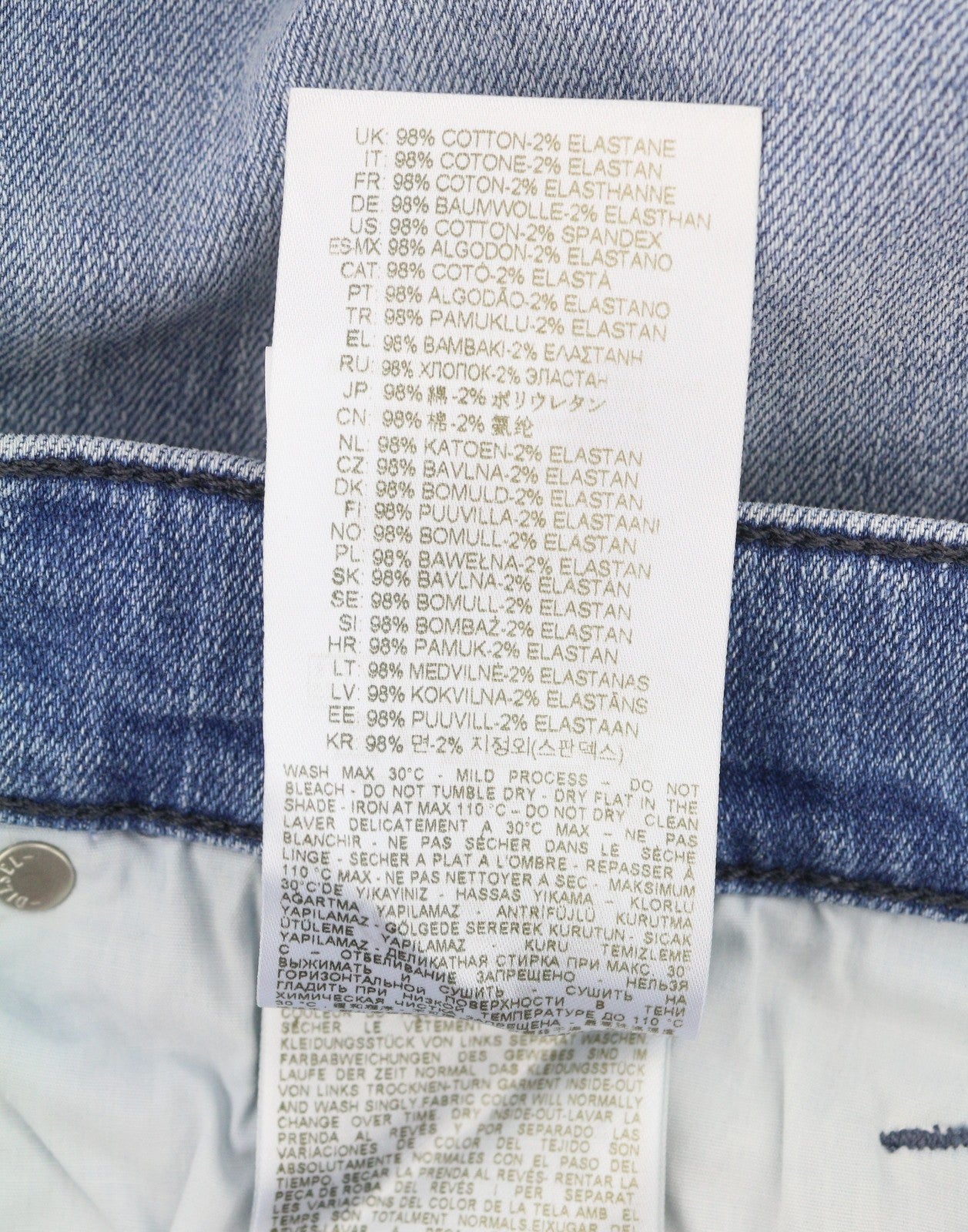 DIESEL 2019 D-Strukt 0GRDI Men Jeans W31/L34 Blue Whiskers Faded Slim Fit