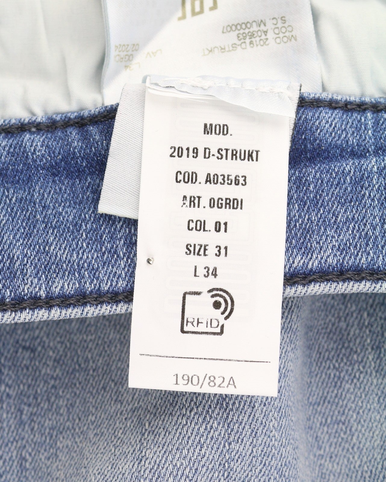 DIESEL 2019 D-Strukt 0GRDI Men Jeans W31/L34 Blue Whiskers Faded Slim Fit