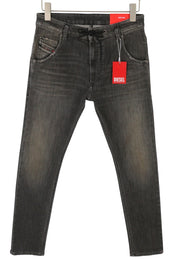 DIESEL Krooley Jogg 09F01 Men Jeans W28/L32 Black Whiskers Faded Slim RRP295