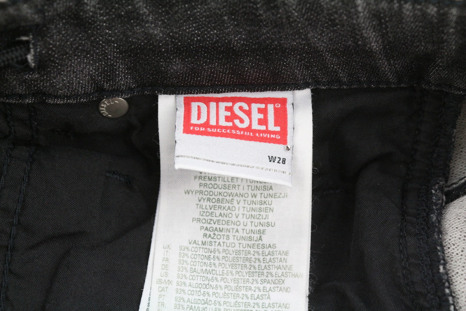 DIESEL Krooley Jogg 09F01 Men Jeans W28/L32 Black Whiskers Faded Slim RRP295