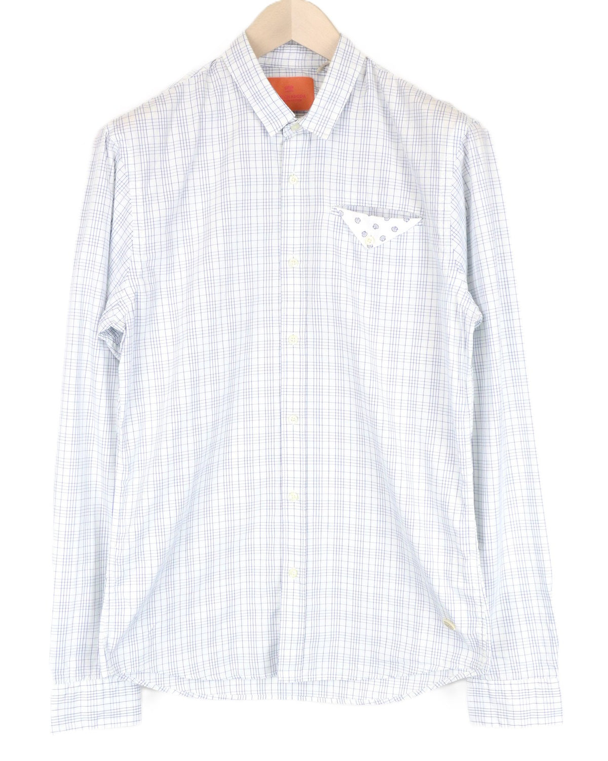 Blau-weißes Twill-Hemd mit Knopfleiste